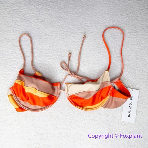 New! Set! Zulu & Zephyr Free People‎ Tie Curve Brief Bikini, size 10 - Picture 4 of 15